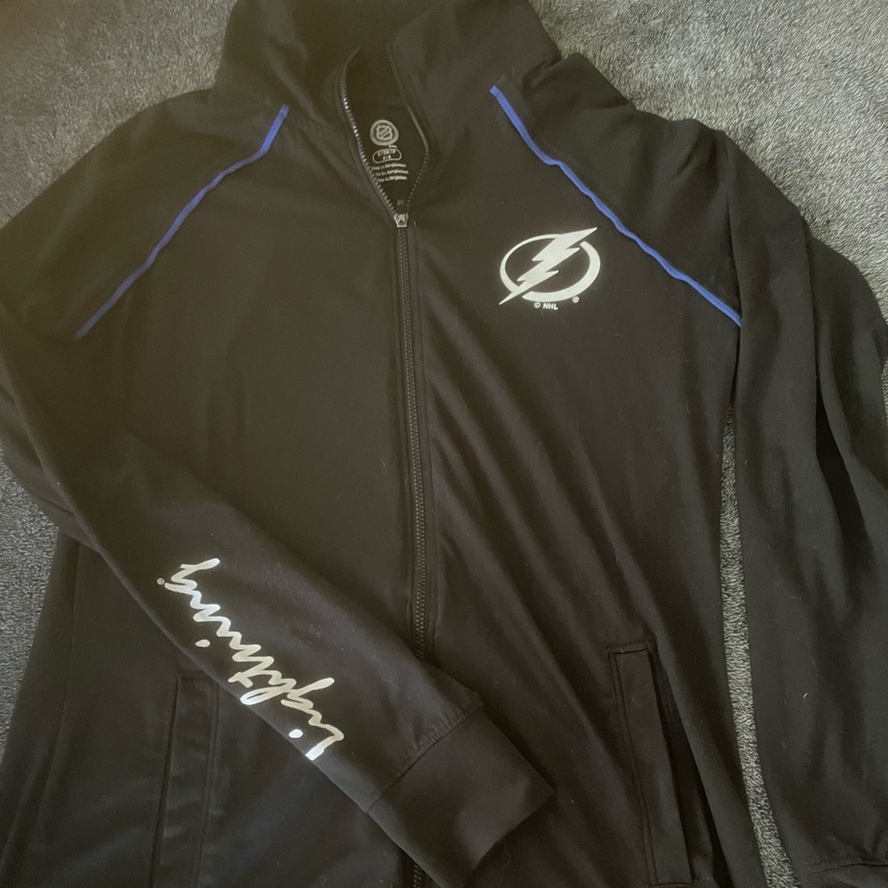 Tampa Bay Lightning NHL Black Jacket with Blue Accents